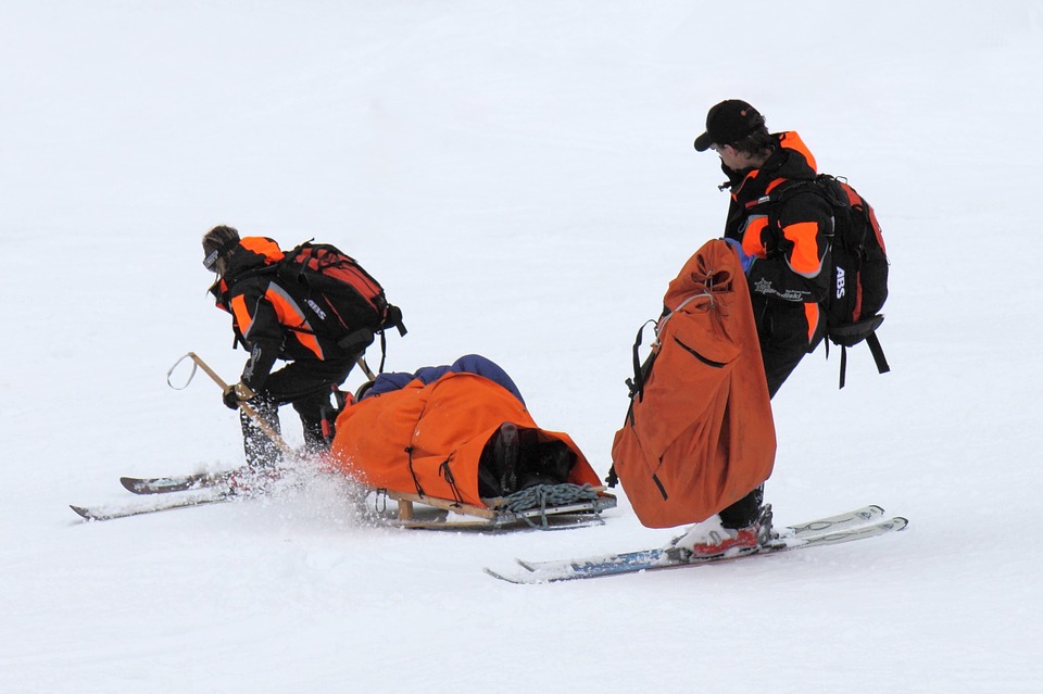 entorse après chute de ski